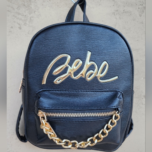 NWOT Bebe Gianna Backpack - Black/Gold main image 9